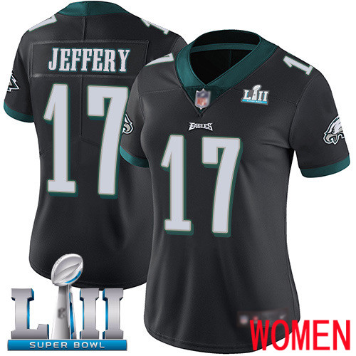 Women Philadelphia Eagles 17 Alshon Jeffery Black Alternate Vapor Untouchable NFL Jersey Limited Player Super